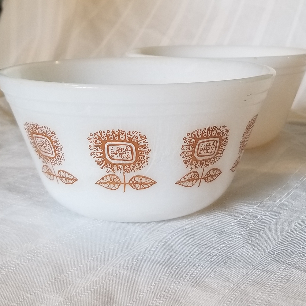 Milk glass nesting bowls by Federal Glass